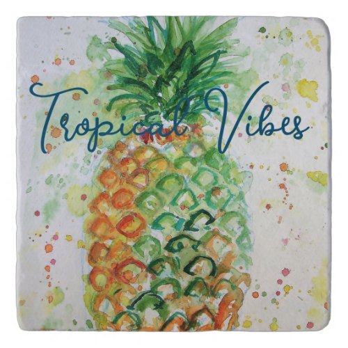 Yellow Pineapple Fruit Beachy Tropical Vibes Trivet