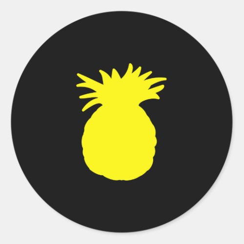 Yellow Pineapple Silhouette Classic Round Sticker