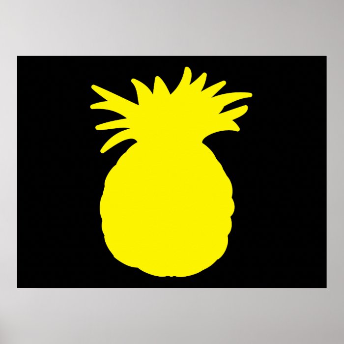 Yellow Pineapple Silhouette Print