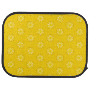 Yellow Pineapple Slices Pattern Car Floor Mat
