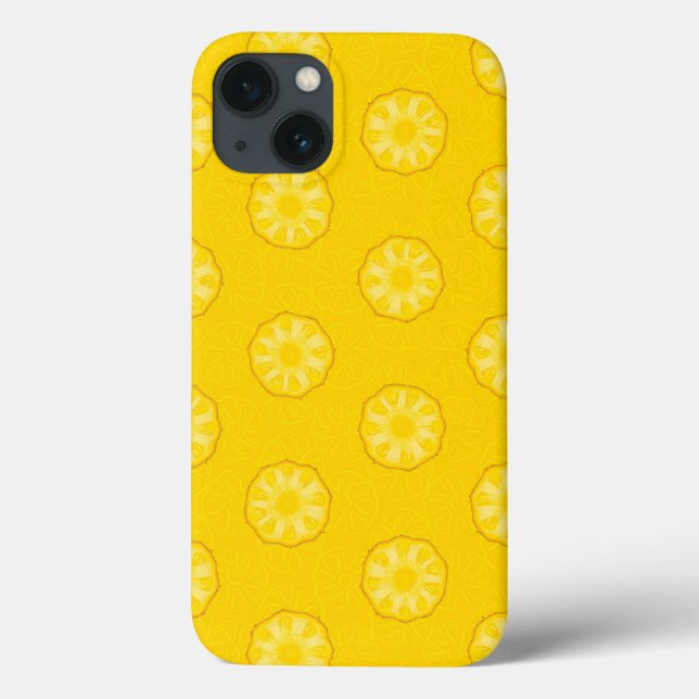 Yellow Pineapple Slices Pattern Case-Mate iPhone Case (Back)