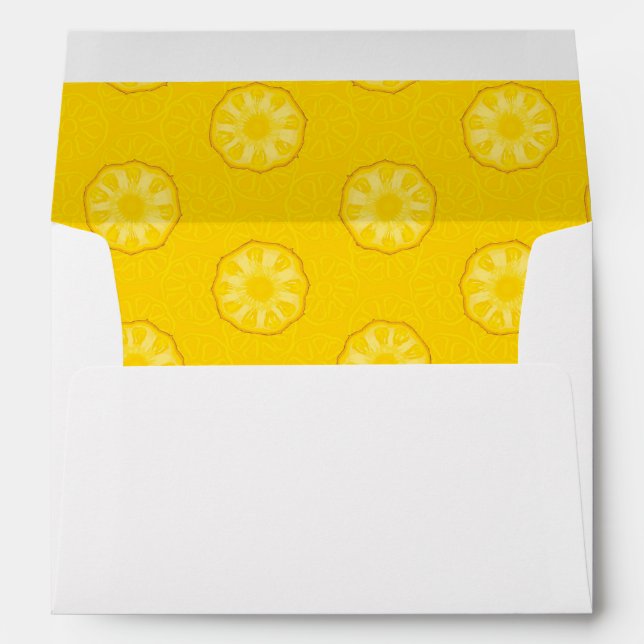 Yellow Pineapple Slices Pattern Envelope (Back (Bottom))