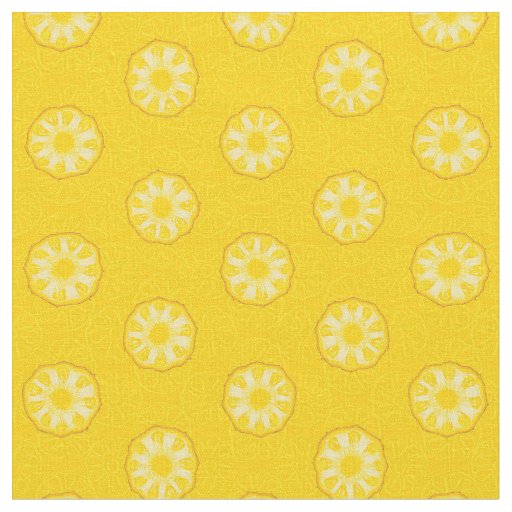 Yellow Pineapple Slices Pattern Fabric