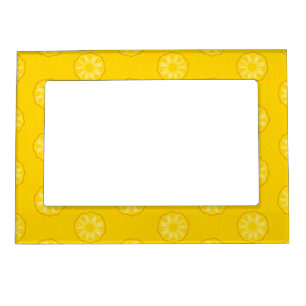 Yellow Pineapple Slices Pattern Magnetic Frame