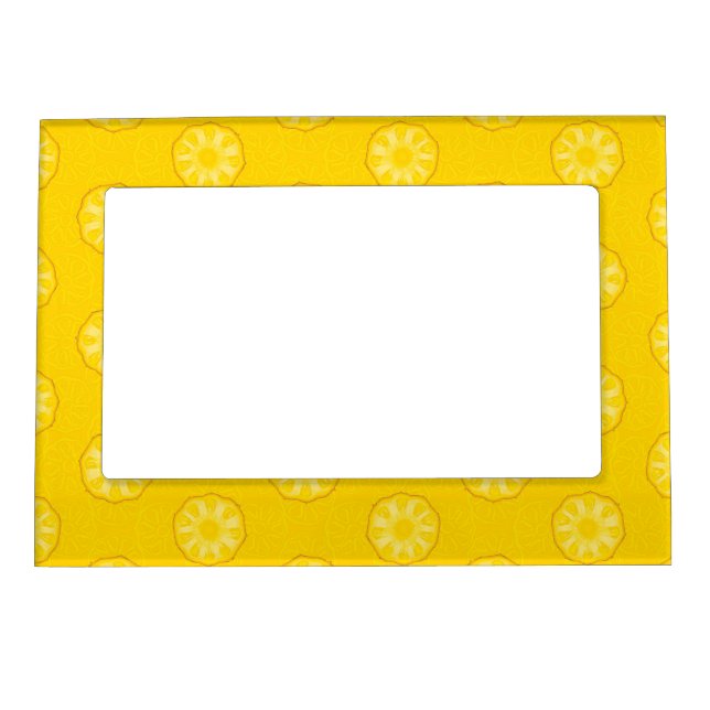 Yellow Pineapple Slices Pattern Magnetic Frame (Front)