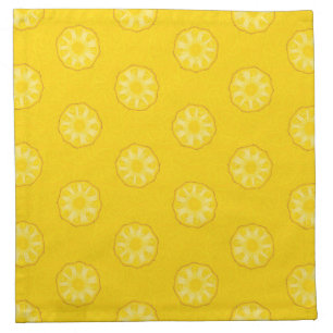 Yellow Pineapple Slices Pattern Napkin