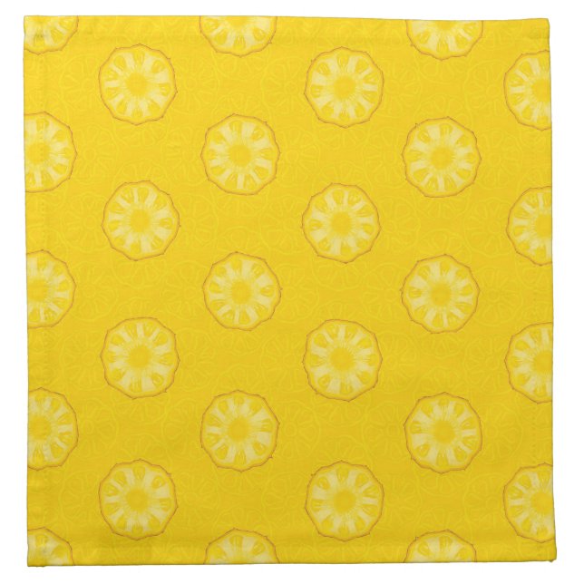 Yellow Pineapple Slices Pattern Napkin (Front)