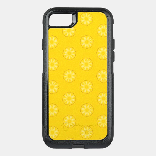 Yellow Pineapple Slices Pattern Otterbox iPhone Case (Back)