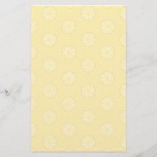 Yellow Pineapple Slices Pattern Stationery