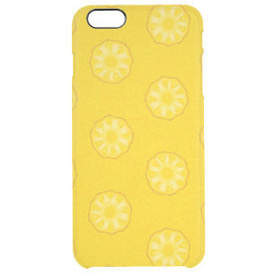 Yellow Pineapple Slices Pattern Clear iPhone 6 Plus Case