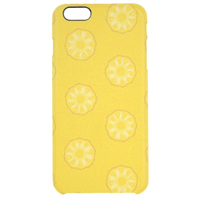 Yellow Pineapple Slices Pattern Uncommon iPhone Case (Back)