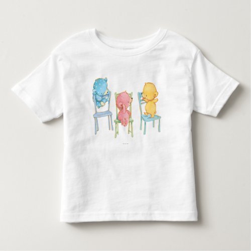 Yellow Pink and Blue Bears on Chairs Toddler T_shirt