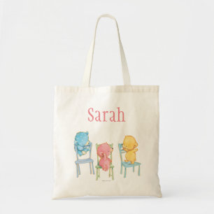 Yellow, Pink, and Blue Bears on Chairs Tote Bag