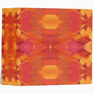 Yellow, Pink and Orange Kaleidoscope 3 Ring Binder