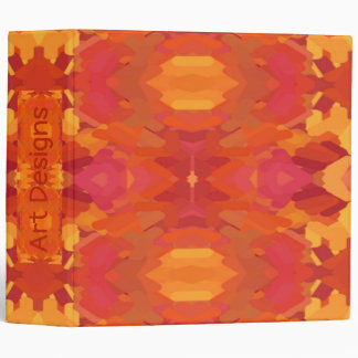 Yellow, Pink and Orange Kaleidoscope 3 Ring Binder