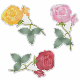 Yellow, Pink And Red Roses Sticker