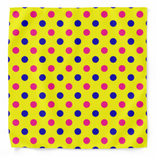 Yellow Pink Blue Polka Dot Pattern Bandana