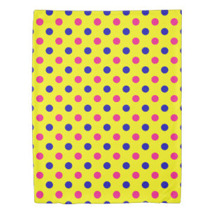 Yellow Pink Blue Polka Dot Pattern Duvet Cover