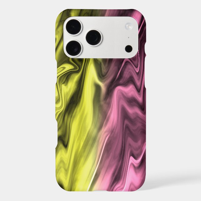Yellow Pink Blurred Marble Pattern   Iphone Case (Back)