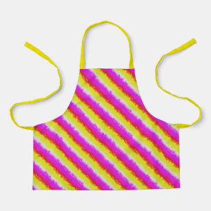 Yellow Pink Broken Glass Rainbow Stripes Apron