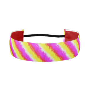 Yellow Pink Broken Glass Rainbow Stripes Athletic Headband