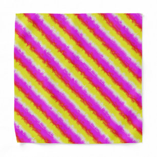 Yellow Pink Broken Glass Rainbow Stripes Bandana