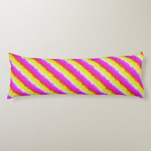 Yellow Pink Broken Glass Rainbow Stripes Body Pillow