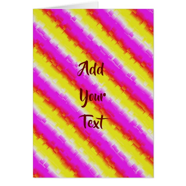 Yellow Pink Broken Glass Rainbow Stripes Cards (Front)