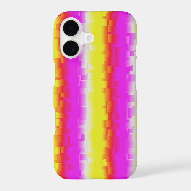 Yellow Pink Broken Glass Rainbow Stripes Case-Mate iPhone Case (Back)