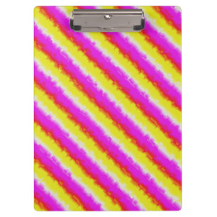 Yellow Pink Broken Glass Rainbow Stripes Clipboard