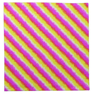 Yellow Pink Broken Glass Rainbow Stripes Cloth Napkin