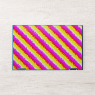 Yellow Pink Broken Glass Rainbow Stripes HP Laptop Skin