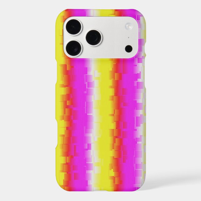 Yellow Pink Broken Glass Rainbow Stripes iPhone Case (Back)