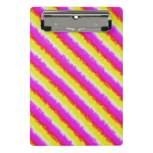 Yellow Pink Broken Glass Rainbow Stripes Mini Clipboard