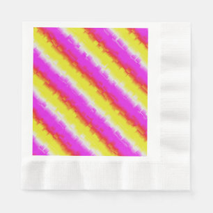 Yellow Pink Broken Glass Rainbow Stripes Napkins