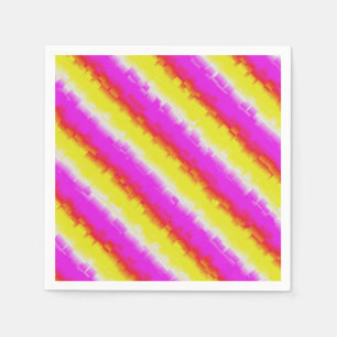 Yellow Pink Broken Glass Rainbow Stripes Napkins
