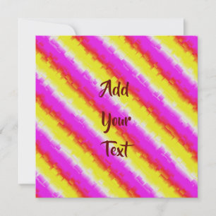 Yellow Pink Broken Glass Rainbow Stripes Note Card