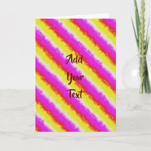 Yellow Pink Broken Glass Rainbow Stripes Note Card