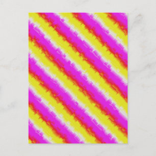 Yellow Pink Broken Glass Rainbow Stripes Postcard