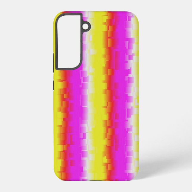 Yellow Pink Broken Glass Rainbow Stripes Samsung Galaxy Case (Back)