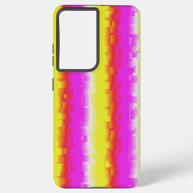 Yellow Pink Broken Glass Rainbow Stripes Samsung Galaxy Case (Back)