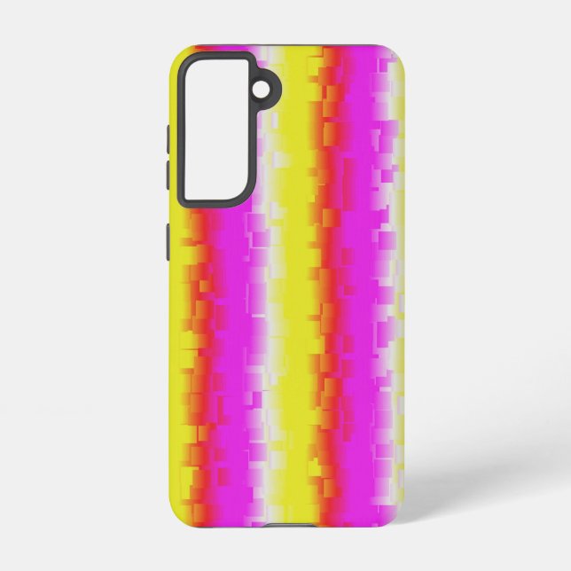 Yellow Pink Broken Glass Rainbow Stripes Samsung Galaxy Case (Back)