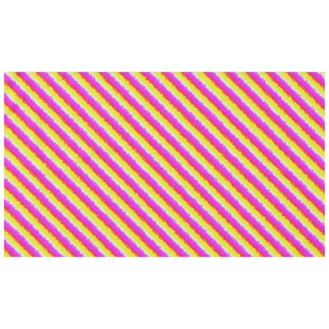 Yellow Pink Broken Glass Rainbow Stripes Tablecloth (Front (Horizontal))