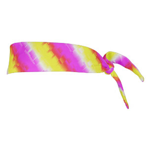 Yellow Pink Broken Glass Rainbow Stripes Tie Headband