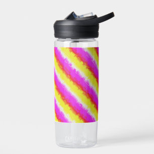 Yellow Pink Broken Glass Rainbow Stripes Water Bottle