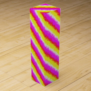 Yellow Pink Broken Glass Rainbow Stripes Wine Box