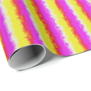 Yellow Pink Broken Glass Rainbow Stripes Wrapping Paper