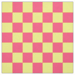 Yellow Pink Check Chequer Pattern Textile Fabric