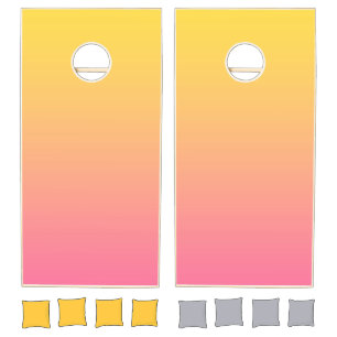 Yellow Pink Color Cornhole Set