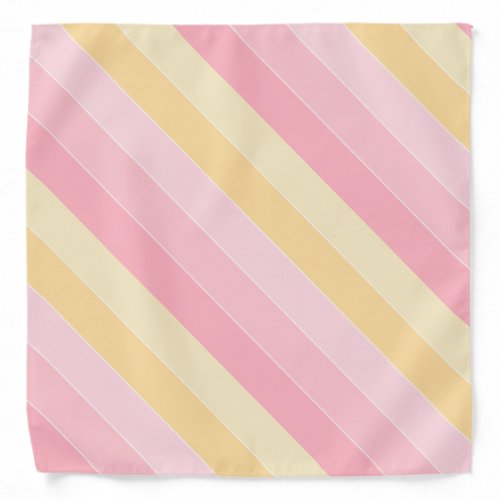 Yellow Pink Color Harmony Striped Elegant Template Bandana